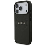 Guess Grained Ring MagSafe-fodral til iPhone 17 Pro - sort