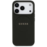 Guess Grained Ring MagSafe-fodral til iPhone 17 Pro - sort