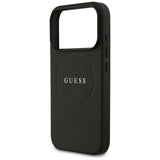 Guess Grained Ring MagSafe-fodral til iPhone 17 Pro - sort