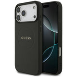 Guess Grained Ring MagSafe-fodral til iPhone 17 Pro Max - sort