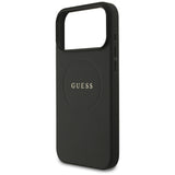 Guess Grained Ring MagSafe-fodral til iPhone 17 Pro Max - sort