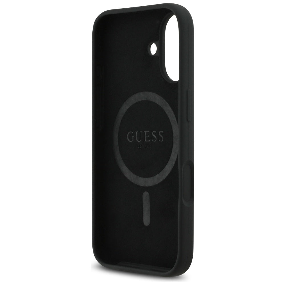 Guess Silicone Triangle Logo MagSafe Case til iPhone 17 - sort