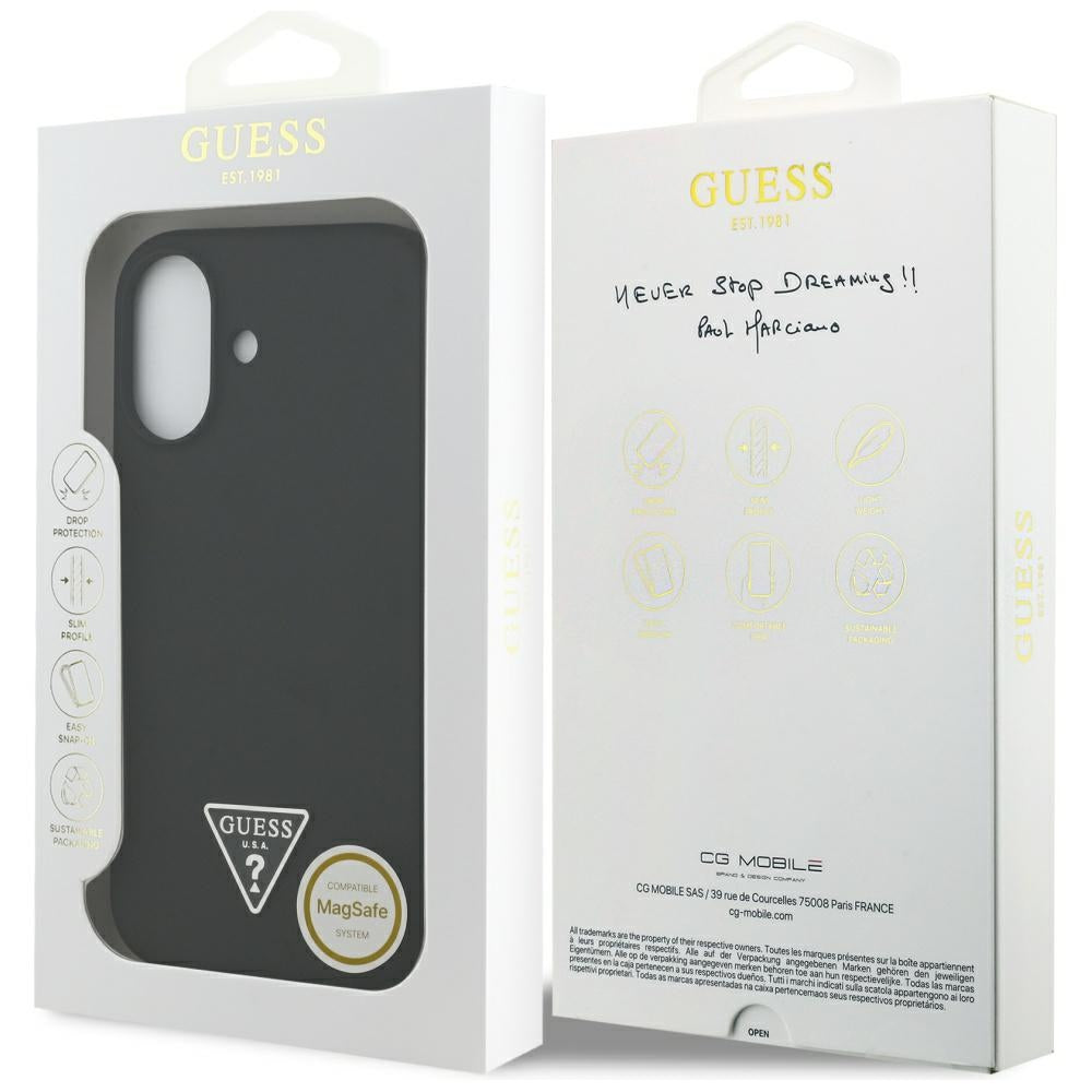 Guess Silicone Triangle Logo MagSafe Case til iPhone 17 - sort
