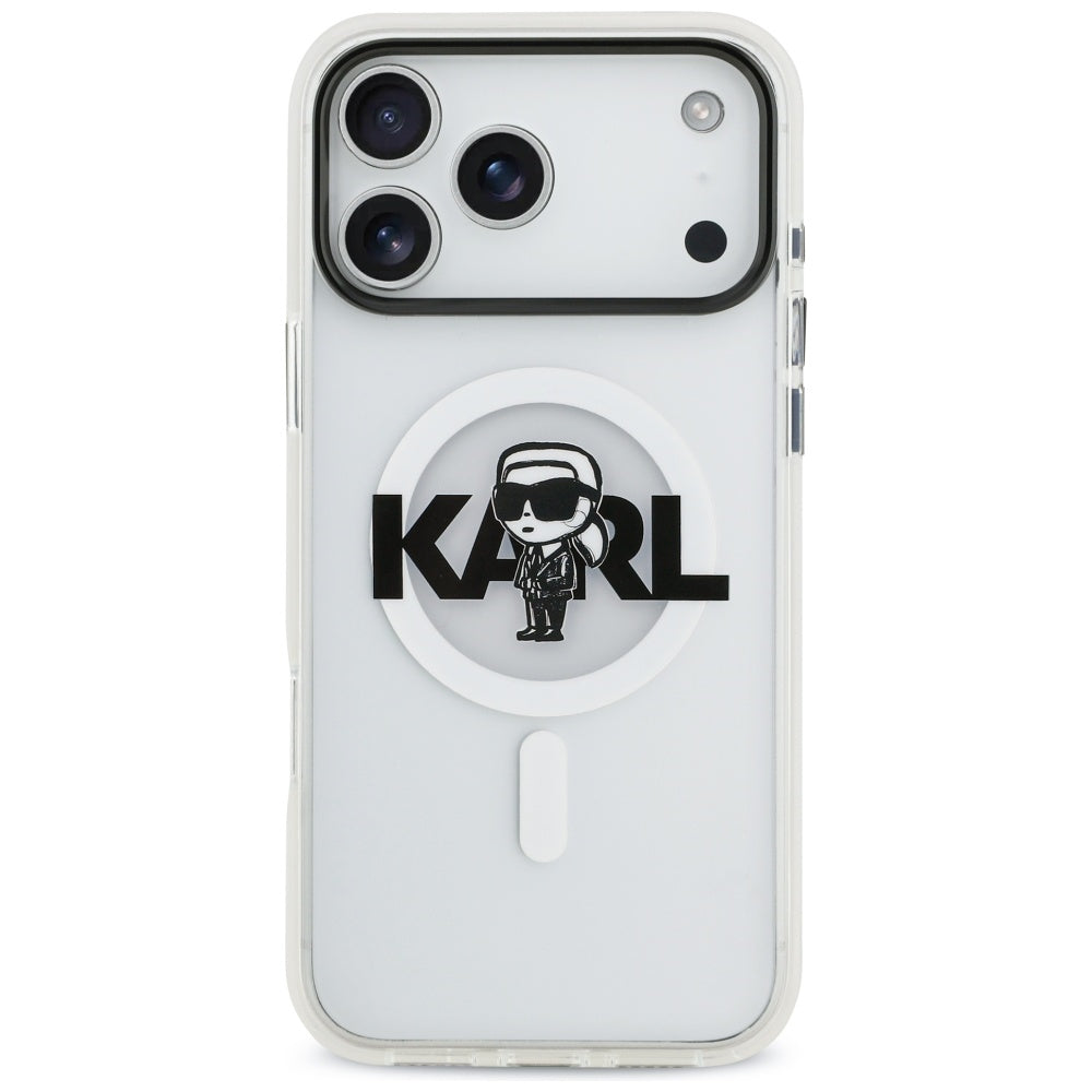 Karl Lagerfeld IML Karl Sketch Logo MagSafe Case til iPhone 17 Pro Max - Gennemsigtig