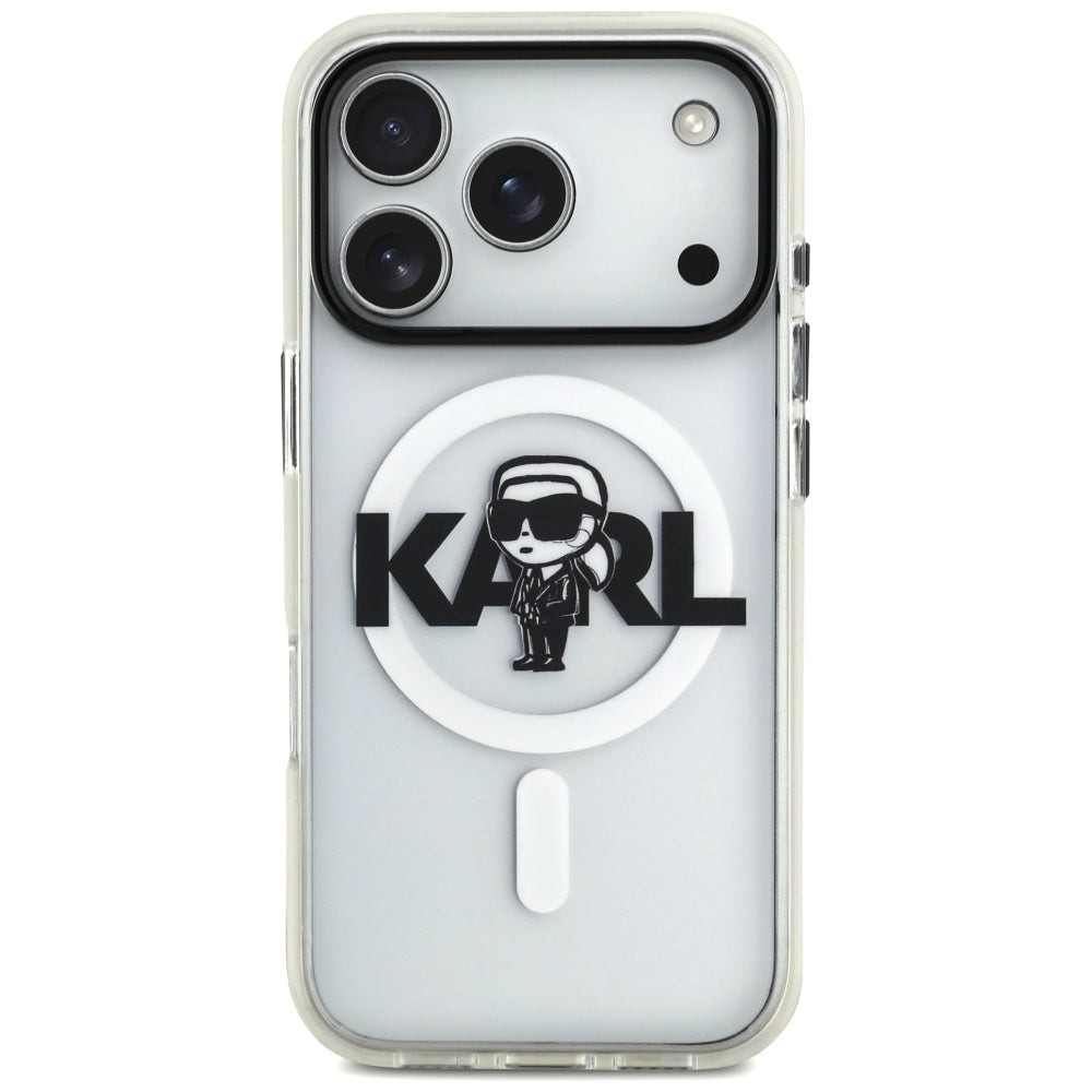 Karl Lagerfeld IML Karl Sketch Logo MagSafe Case til iPhone 17 Pro - Gennemsigtig