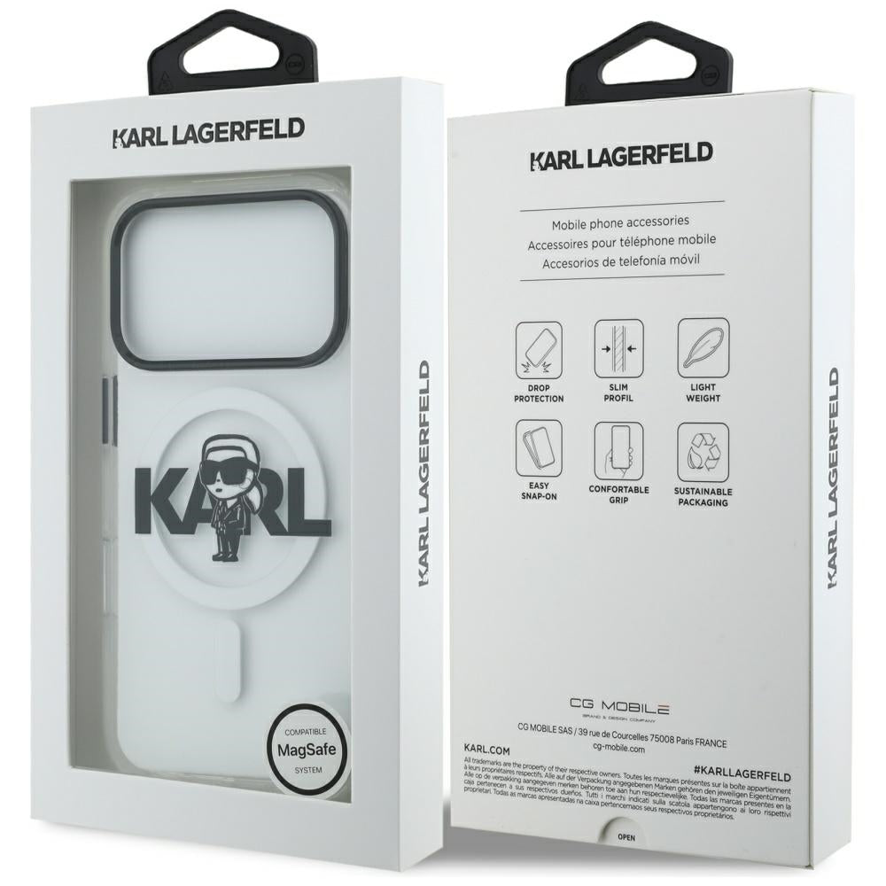 Karl Lagerfeld IML Karl Sketch Logo MagSafe Case til iPhone 17 Pro - Gennemsigtig