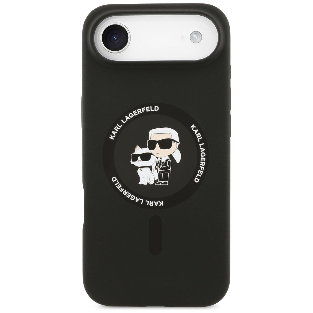 Karl Lagerfeld Silicone Karl & Choupette Ring MagSafe Case til iPhone 17 Air - sort