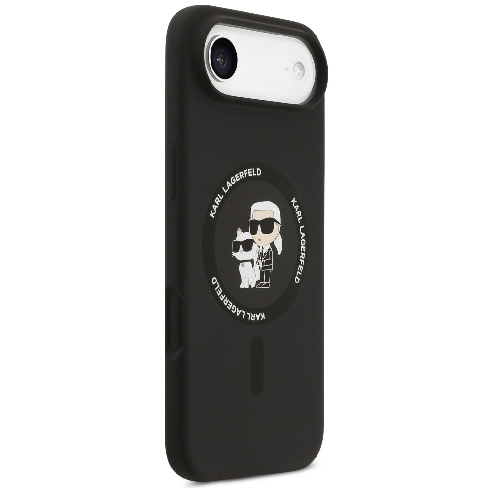 Karl Lagerfeld Silicone Karl & Choupette Ring MagSafe Case til iPhone 17 Air - sort