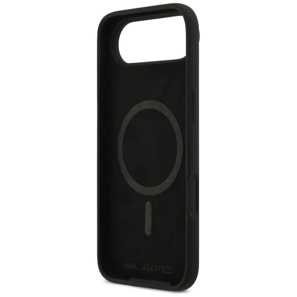 Karl Lagerfeld Silicone Karl & Choupette Ring MagSafe Case til iPhone 17 Air - sort