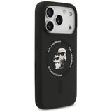 Karl Lagerfeld Silicone Karl&Choupette Ring MagSafe Case for iPhone 17 Pro - Black