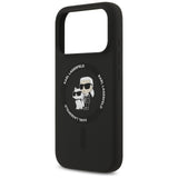 Karl Lagerfeld Silicone Karl&Choupette Ring MagSafe Case for iPhone 17 Pro - Black