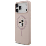 Karl Lagerfeld Silicone Karl&Choupette Ring MagSafe Case for iPhone 17 Pro Max - Pink