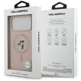 Karl Lagerfeld Silicone Karl&Choupette Ring MagSafe Case for iPhone 17 Pro Max - Pink