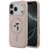 Karl Lagerfeld Silicone Karl&Choupette Ring MagSafe Case for iPhone 17 Pro - Pink