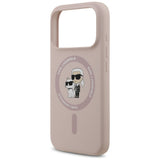 Karl Lagerfeld Silicone Karl&Choupette Ring MagSafe Case for iPhone 17 Pro - Pink
