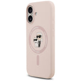 Karl Lagerfeld Silicone Karl & Choupette Ring MagSafe Case til iPhone 17 - Pink