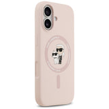 Karl Lagerfeld Silicone Karl & Choupette Ring MagSafe Case til iPhone 17 - Pink