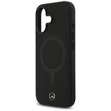 Mercedes Plain Smooth Leather MagSafe case for iPhone 17 - black