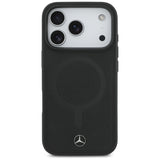 Mercedes Plain Smooth Leather MagSafe Case for iPhone 17 Pro - Black