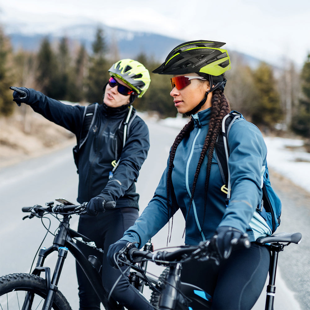 Wozinsky MTB Bike Helmet with Removable Visor and Rear USB Light M - Black and Yellow
