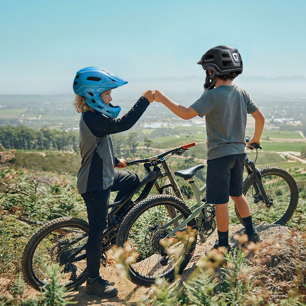 Wozinsky Kids Full Face Bike Helmet med USB baglys S - Blå