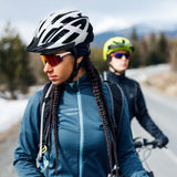 Wozinsky MTB Bike Helmet with Removable Visor and Rear USB Light L - Black and White