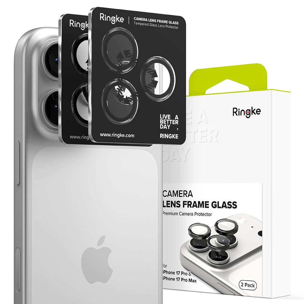 Ringke Camera Frame Protector 2-pack til iPhone 17 Pro / 17 Pro Max - sort