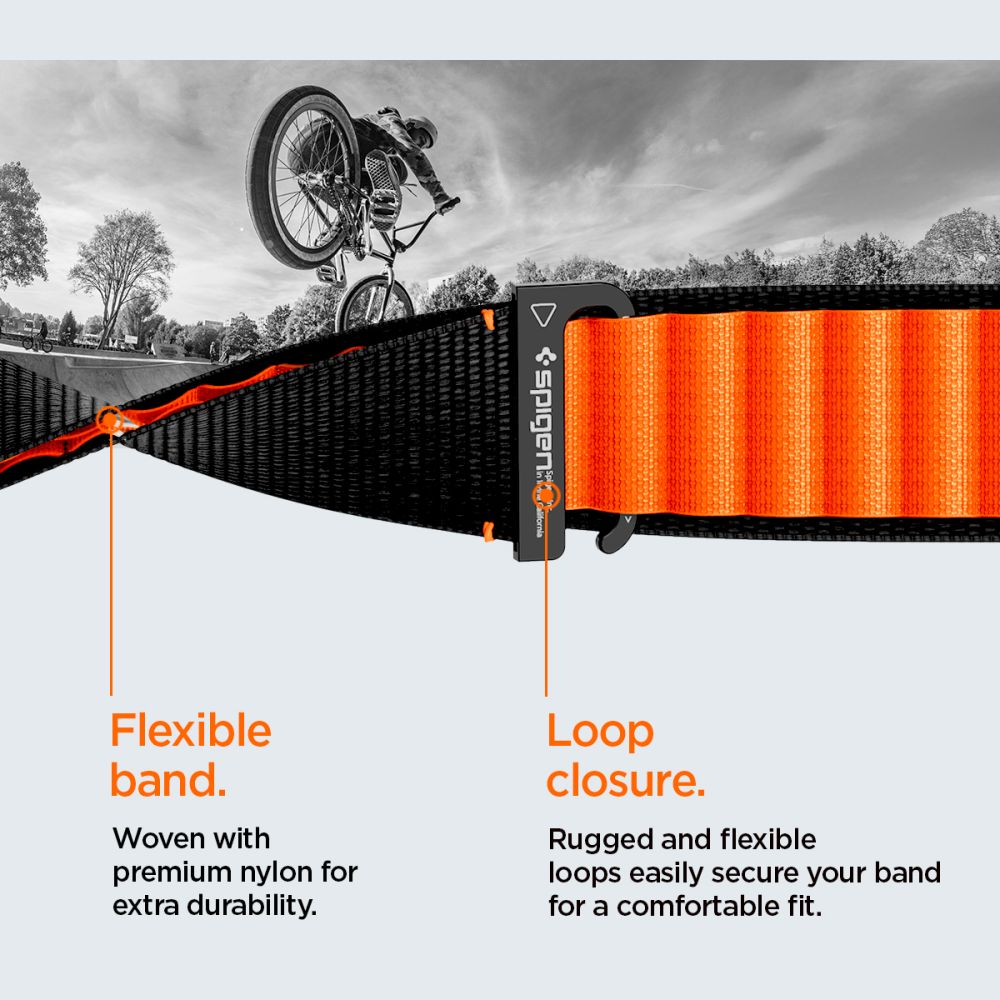 Spigen WBF1 rem til Apple Watch 44 / 45 / 46 / 49 mm - sort og orange