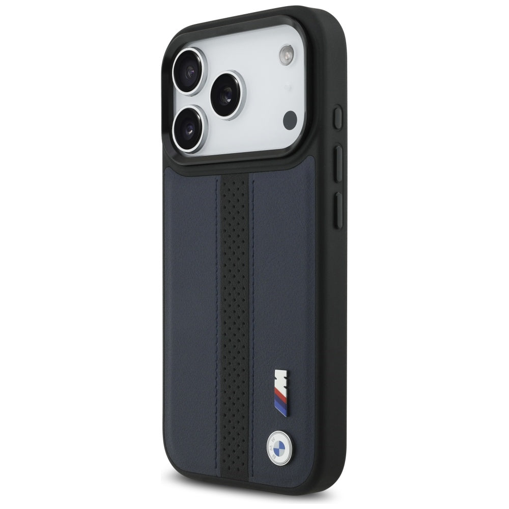 BMW M Perforeret Stripe Logo MagSafe Case til iPhone 17 Pro - Navy Blue