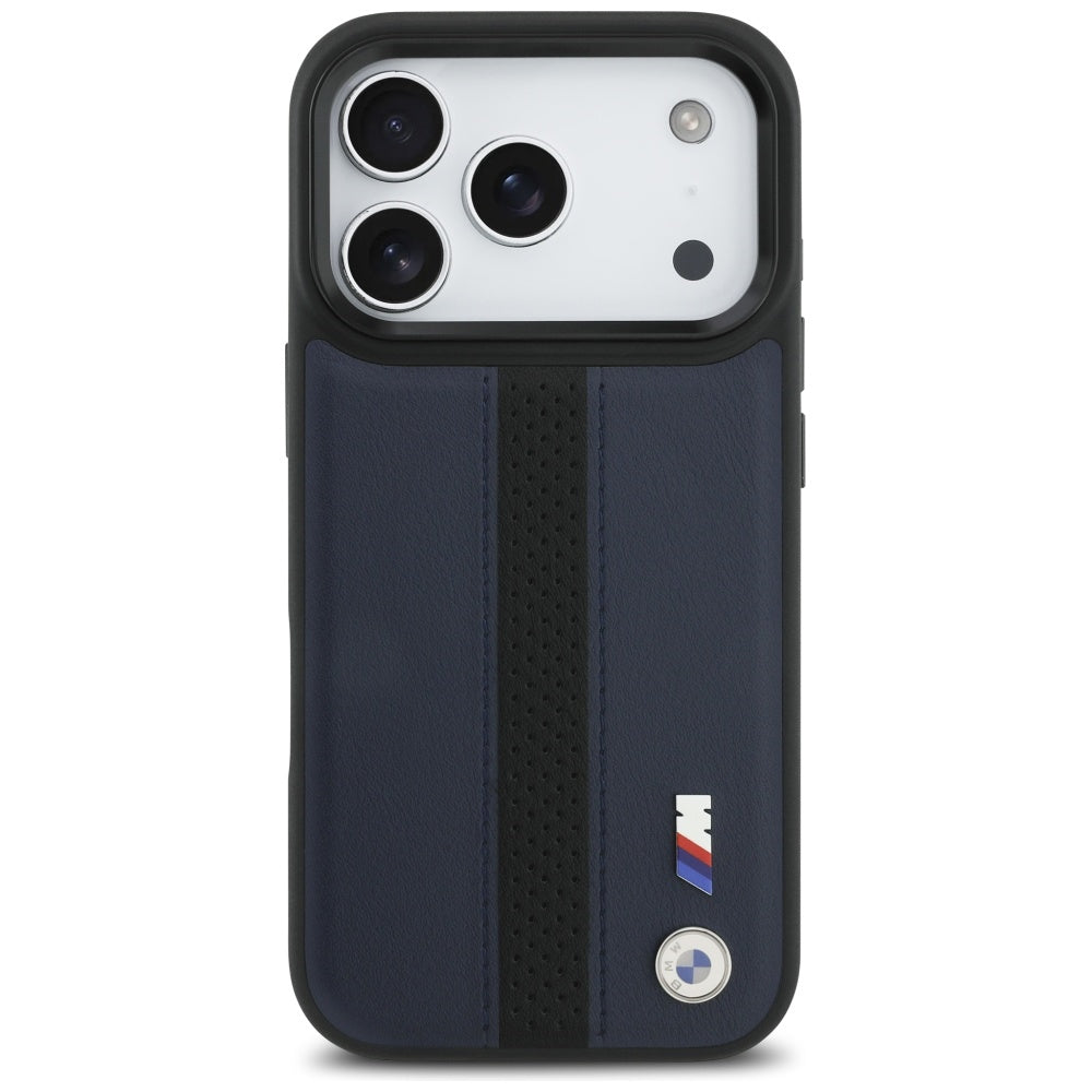 BMW M Perforeret Stripe Logo MagSafe Case til iPhone 17 Pro - Navy Blue