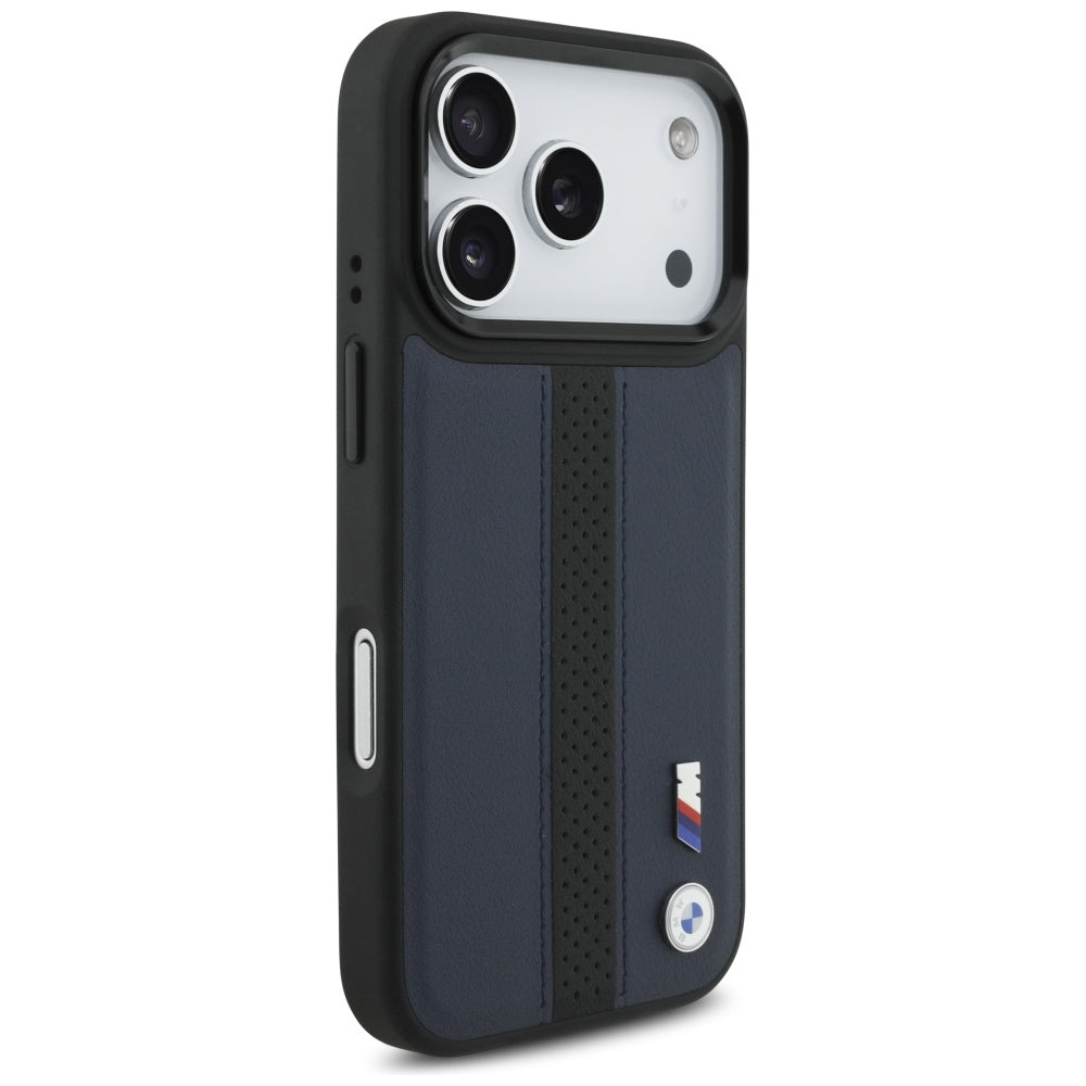 BMW M Perforeret Stripe Logo MagSafe Case til iPhone 17 Pro - Navy Blue