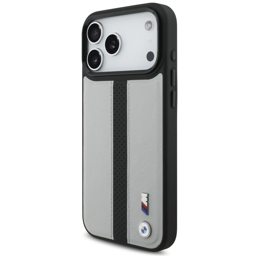 BMW M Perforeret Stripe Logo MagSafe Case til iPhone 17 Pro Max - Grå
