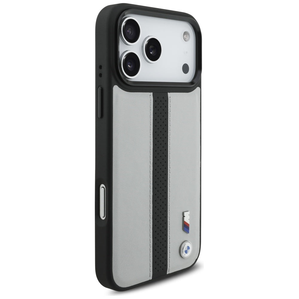 BMW M Perforeret Stripe Logo MagSafe Case til iPhone 17 Pro Max - Grå