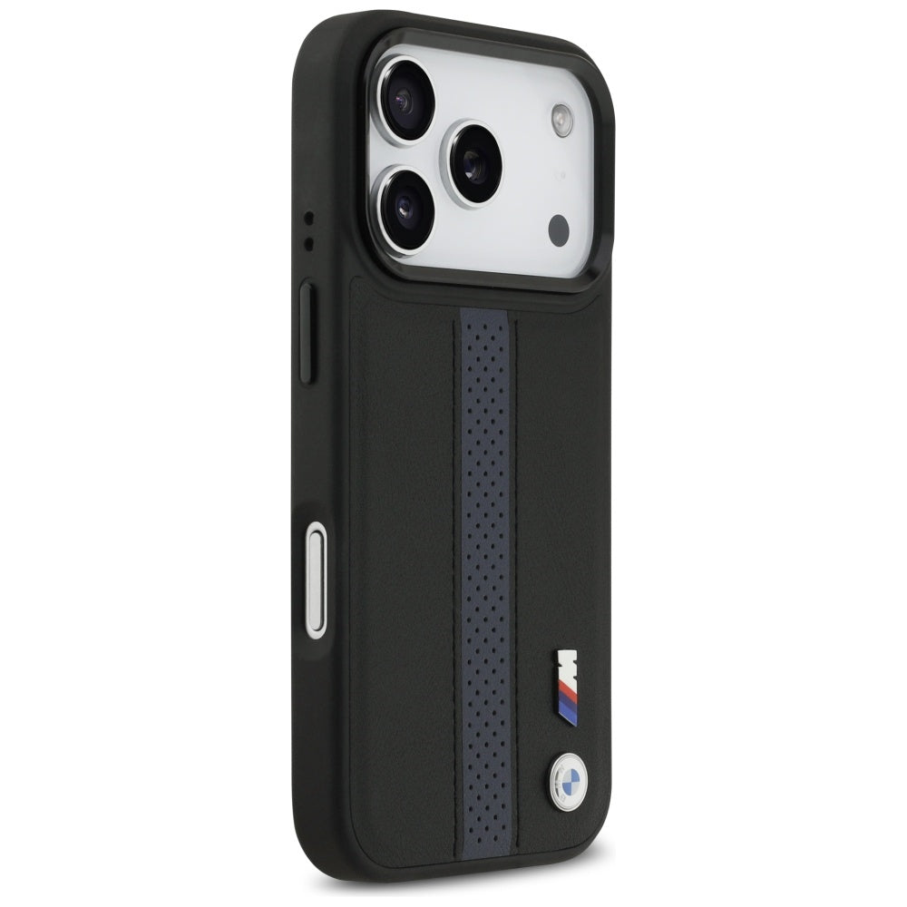 BMW M Perforeret Stripe Logo MagSafe Case til iPhone 17 Pro - Blå