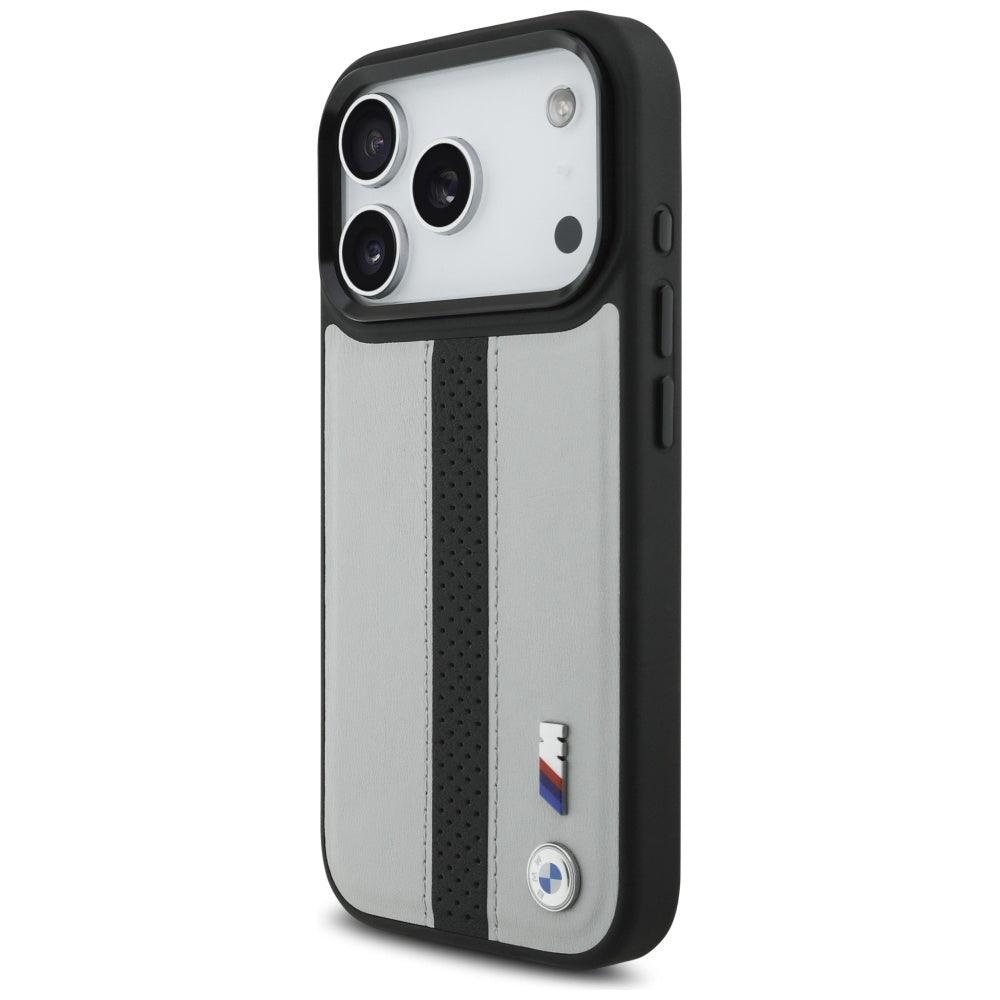 BMW M Perforeret Stripe Logo MagSafe Case til iPhone 17 Pro - Grå