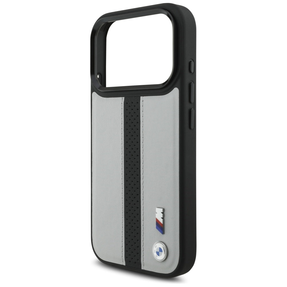BMW M Perforeret Stripe Logo MagSafe Case til iPhone 17 Pro - Grå