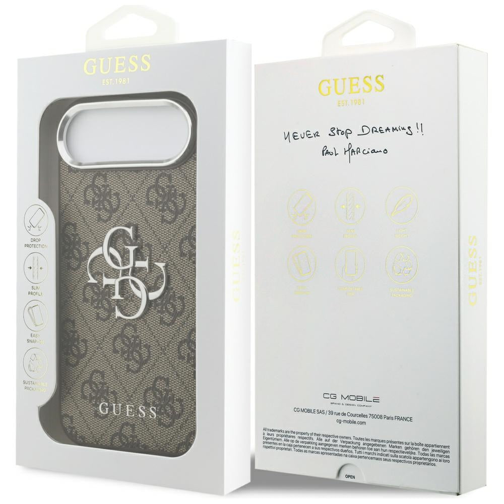 Guess 4G Big 4G Classic Logo Case til iPhone 17 Air - brun og sølv