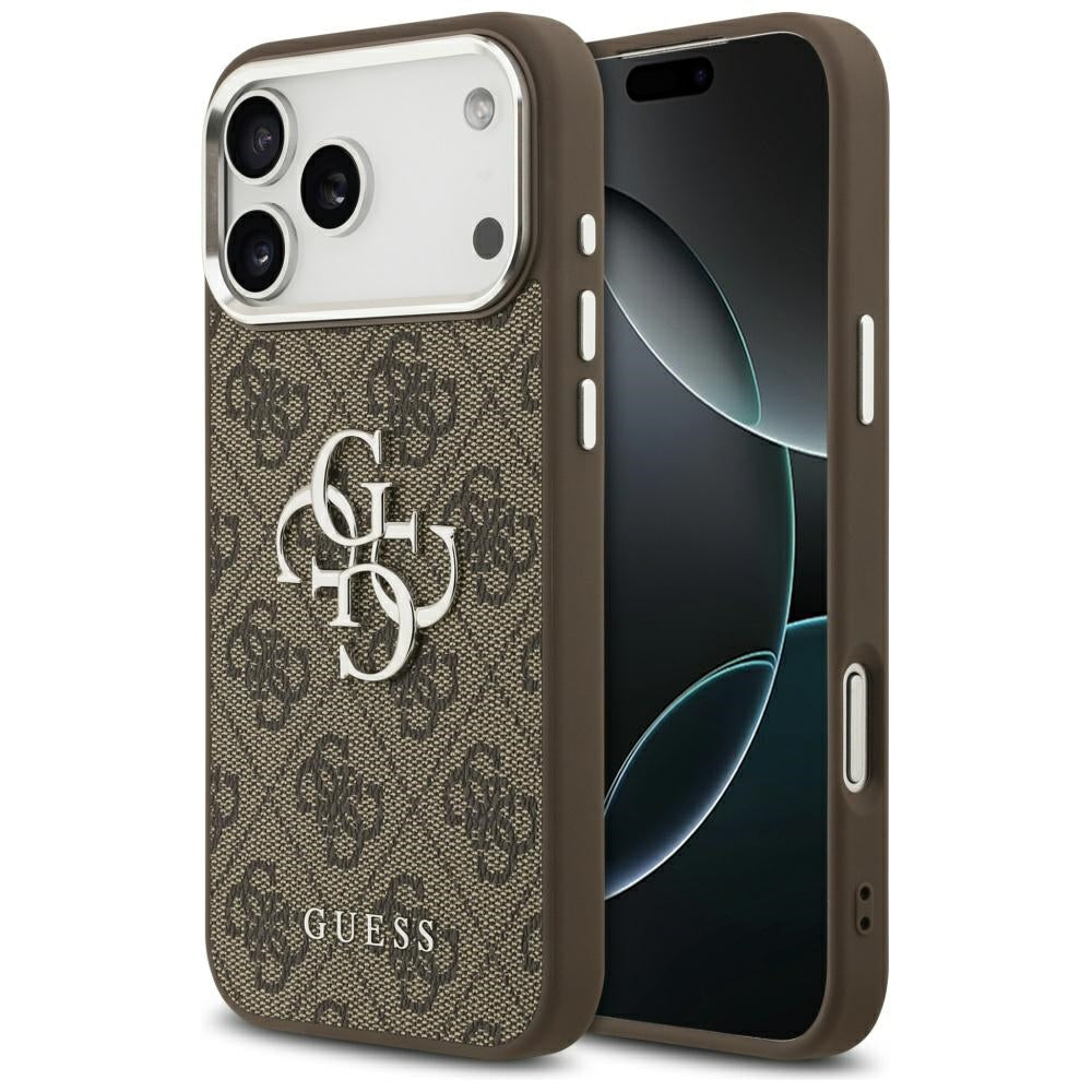 Guess 4G Big 4G Classic Logo Case til iPhone 17 Pro Max Brunt - Sølv