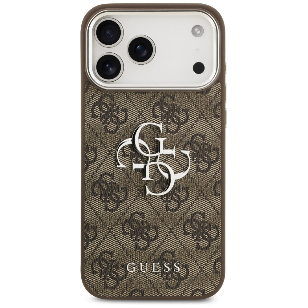 Guess 4G Big 4G Classic Logo Case til iPhone 17 Pro Max Brunt - Sølv