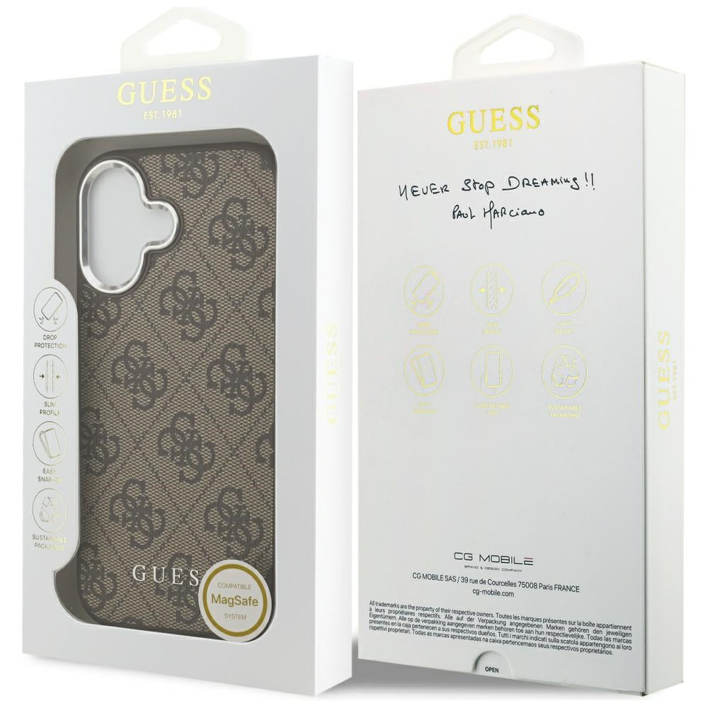 Guess 4G Classic Logo MagSafe-hylster til iPhone 17 - brun