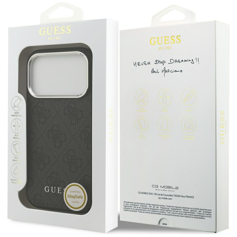 Guess 4G Classic Logo MagSafe-hylster til iPhone 17 Pro - sort