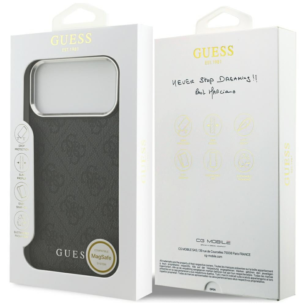 Guess 4G Classic Logo MagSafe-fodral til iPhone 17 Pro Max - sort