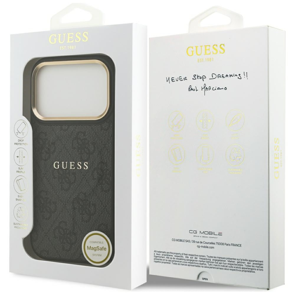 Guess 4G PU Classic Logo MagSafe case for iPhone 17 Pro - black