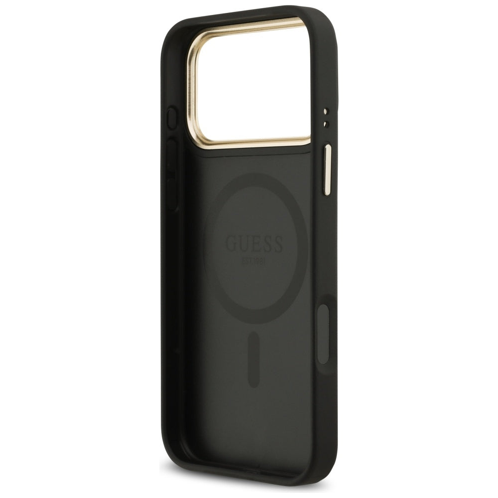 Guess 4G PU Classic Logo MagSafe case for iPhone 17 Pro Max - black