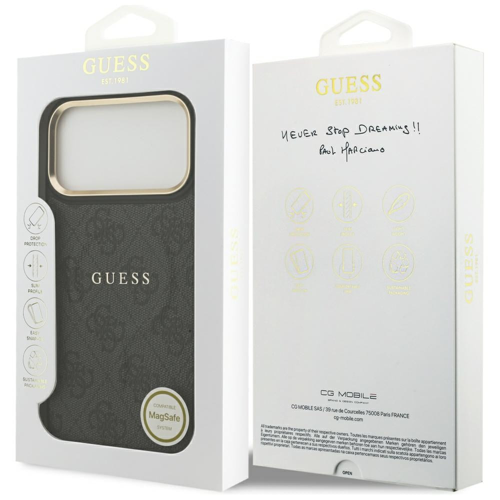 Guess 4G PU Classic Logo MagSafe case for iPhone 17 Pro Max - black