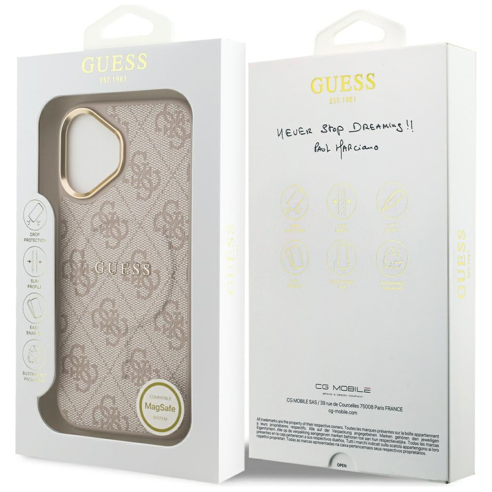 Guess 4G PU Classic Logo MagSafe Case til iPhone 17 - Pink