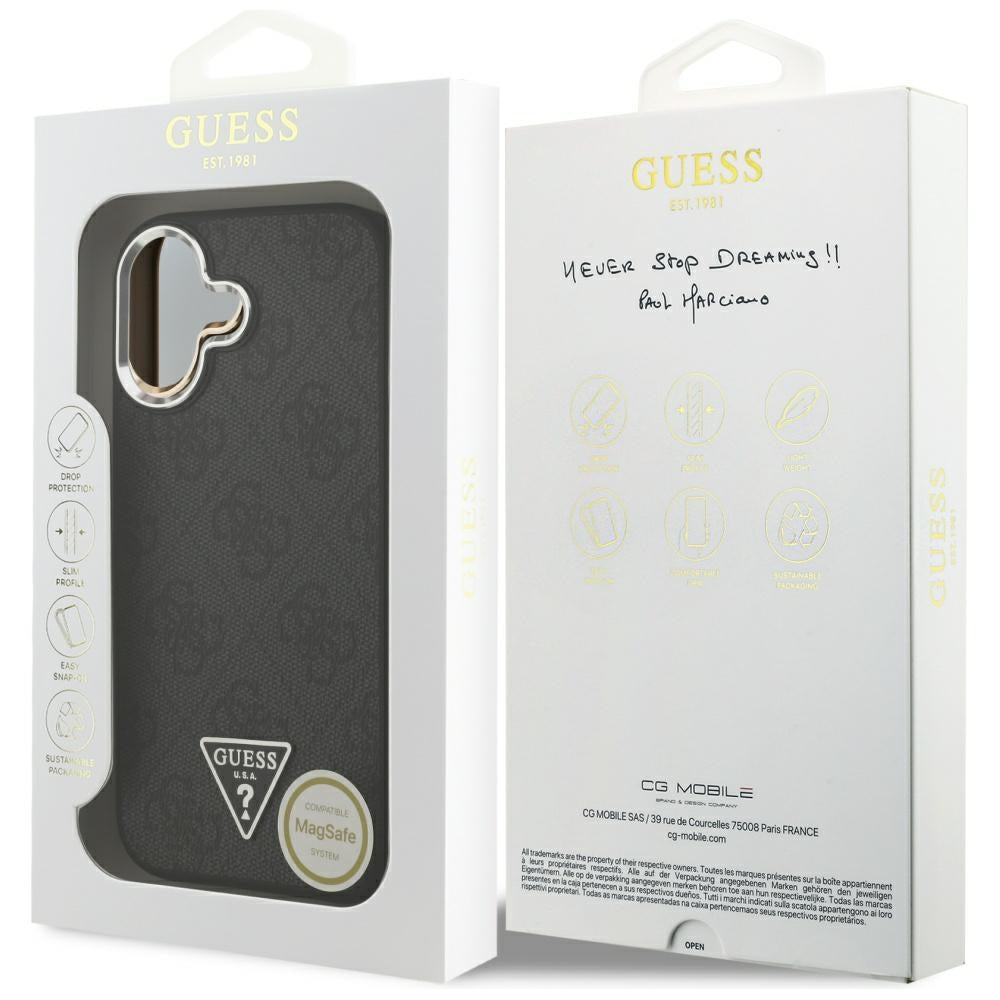 Guess 4G Triangle Logo MagSafe case for iPhone 17 - black