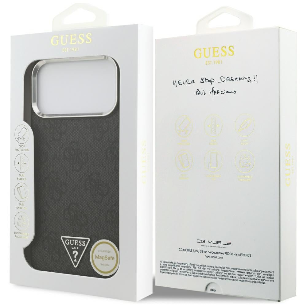 Guess 4G Triangle Logo MagSafe-hylster til iPhone 17 Pro Max - sort
