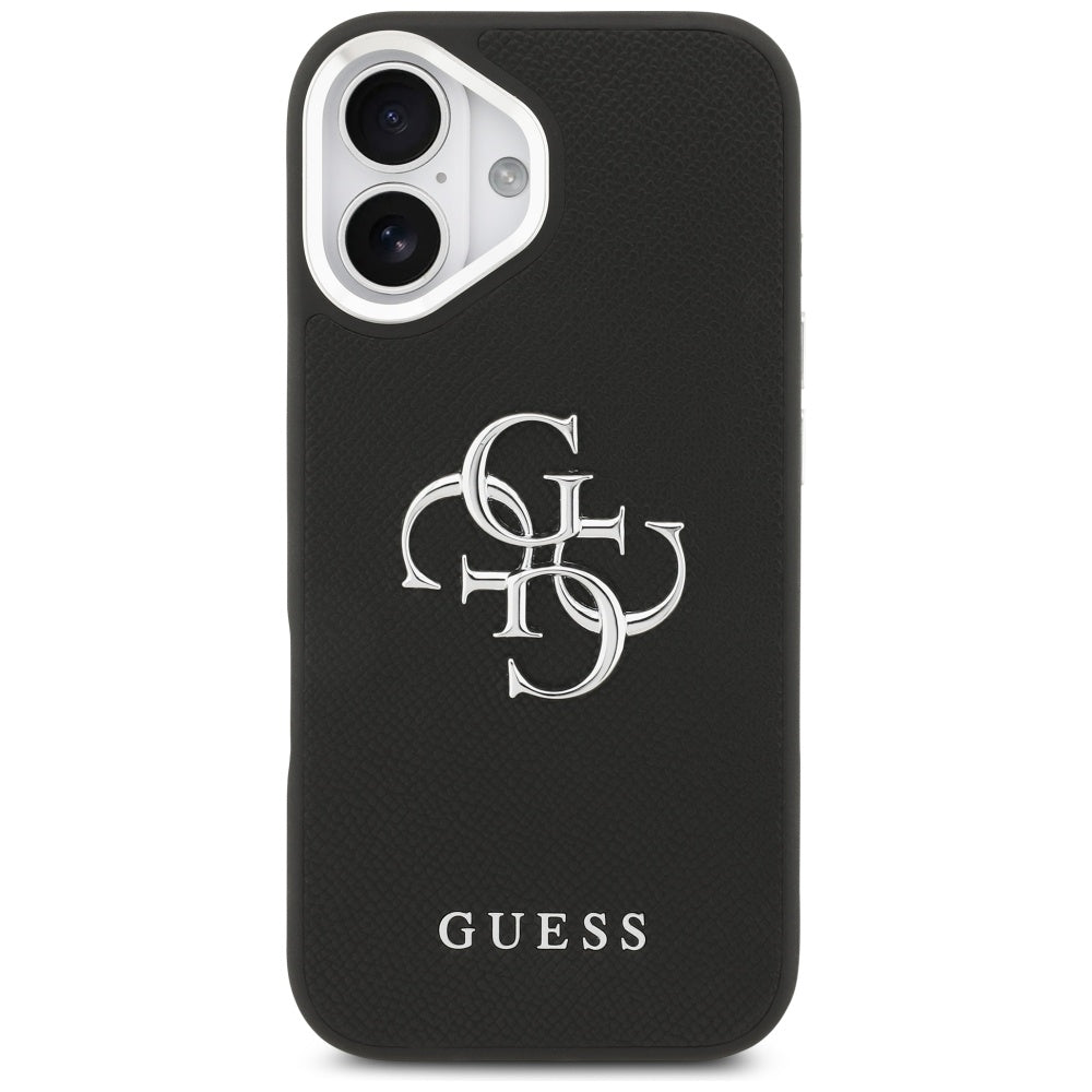 Guess Grained Big 4G Classic Logo-hylster til iPhone 17 - sort