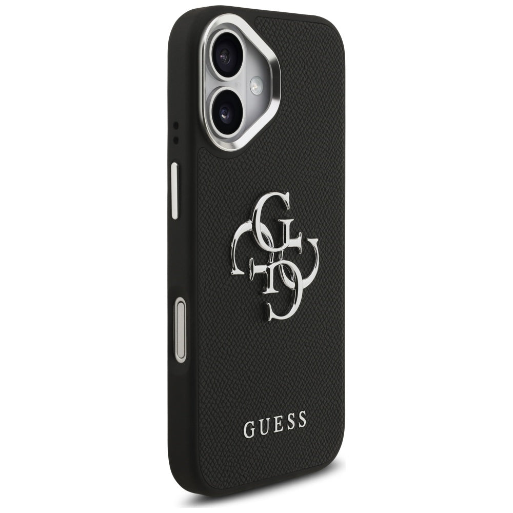 Guess Grained Big 4G Classic Logo-hylster til iPhone 17 - sort